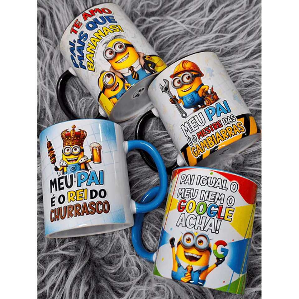 12 Artes para Caneca Minions Divertido Dia dos Pais Arquivo em Jpg  3