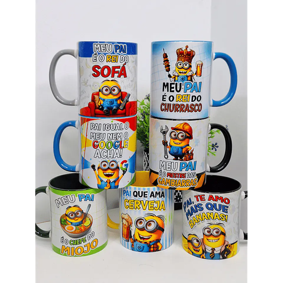 12 Artes para Caneca Minions Divertido Dia dos Pais Arquivo em Jpg  2