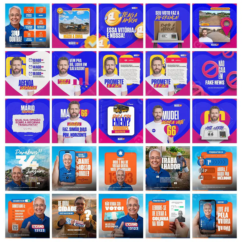 Pack Canva Arte Politica 2.0 Campanha Eleitoral, Eleições, Político Editáveis 6