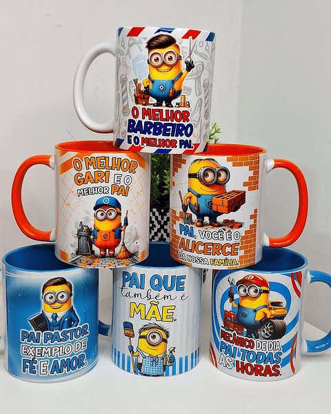 20 Artes para Caneca Minions Dia dos Pais Profissões Arquivo em Jpg 