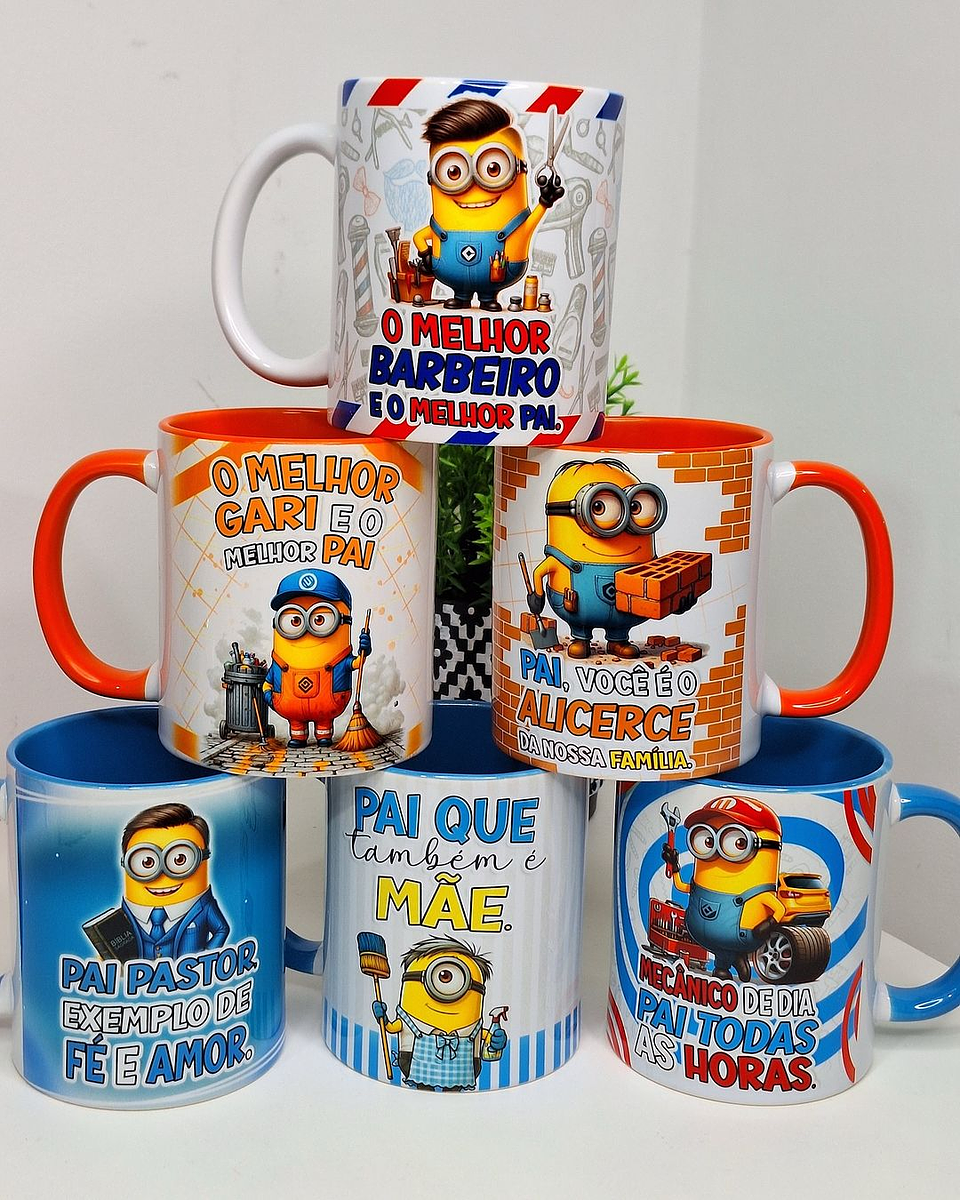 20 Artes para Caneca Minions Dia dos Pais Profissões Arquivo em Jpg  1