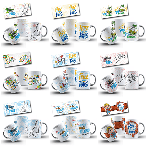 37 Artes para Caneca Flork Dia dos Pais Arquivo em Jpg 