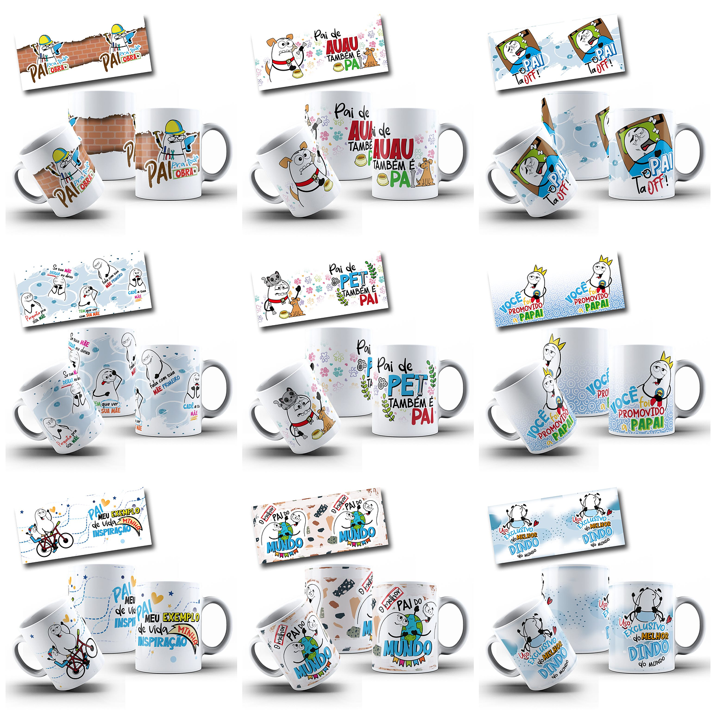 37 Artes para Caneca Flork Dia dos Pais Arquivo em Jpg  2