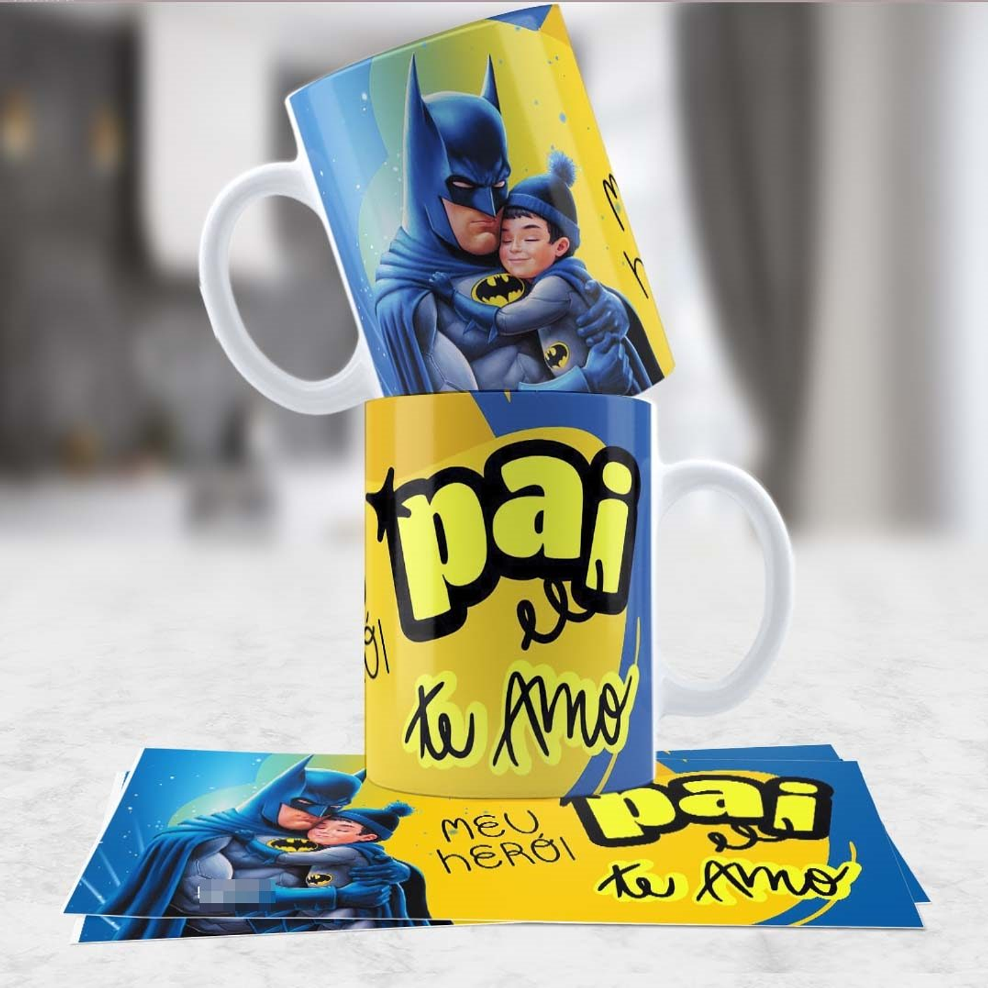 4 Artes para Caneca Dia dos Pais Personagens Arquivo em Jpg 2