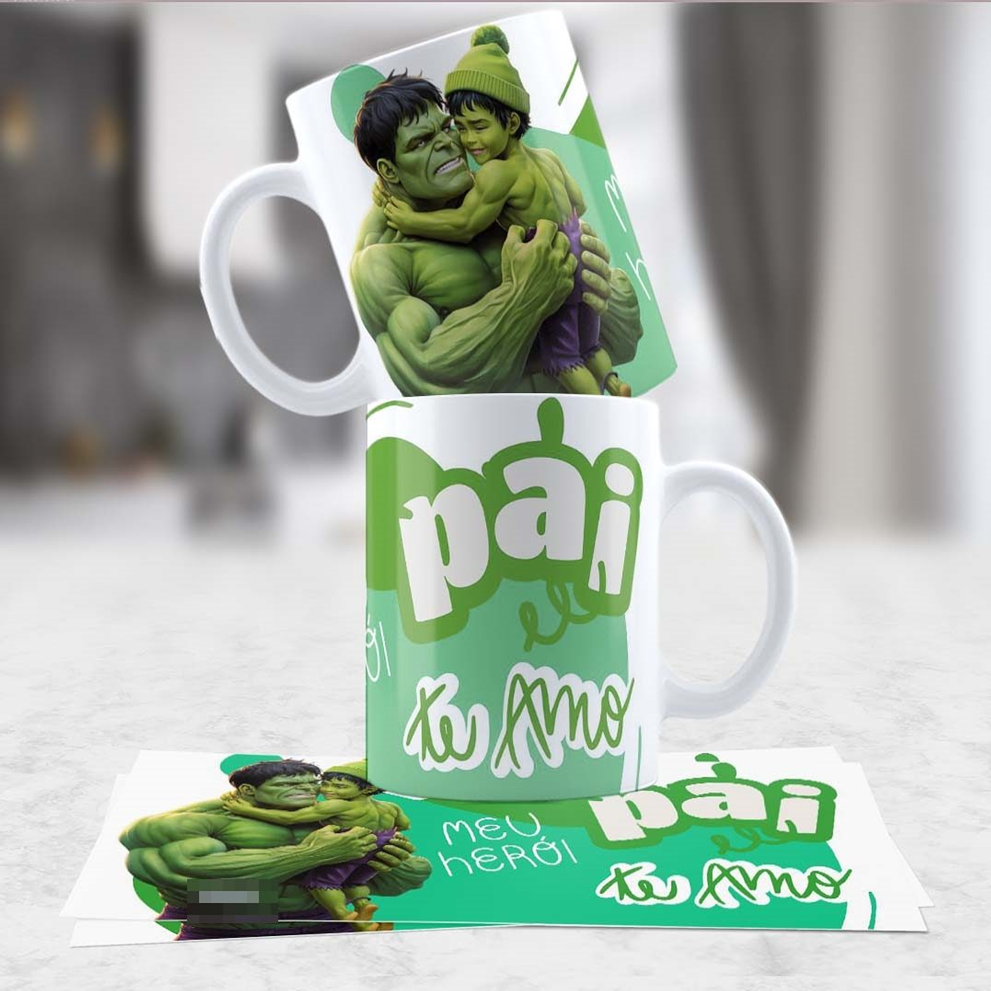 4 Artes para Caneca Dia dos Pais Personagens Arquivo em Jpg 4