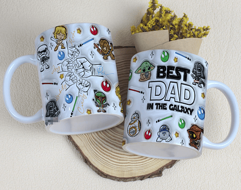 6 Artes para Caneca Dia dos Pais Mãos Inflados Galáxia Arquivo em Jpg