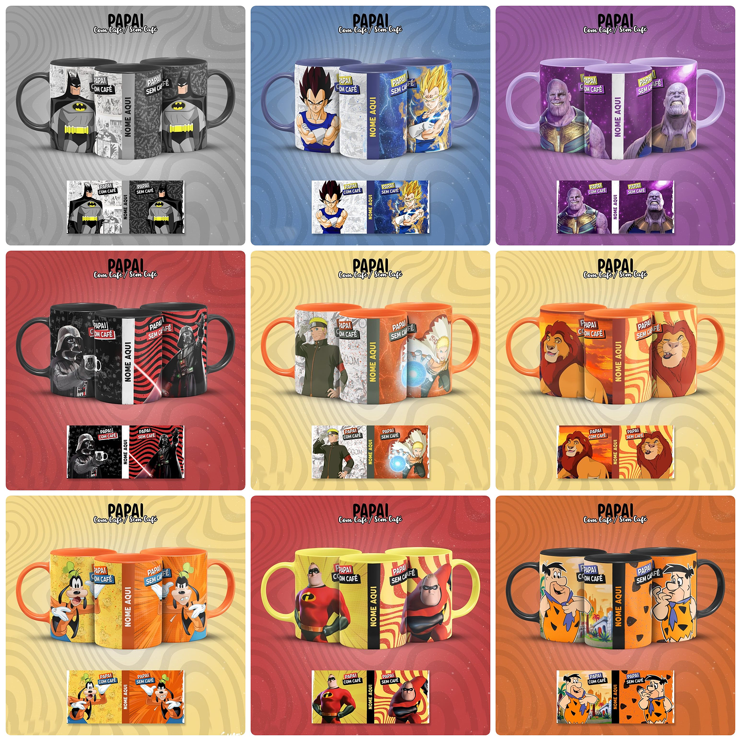 15 Artes para Caneca Dia dos Pais Com Café e Sem Café Arquivo em Jpg  1