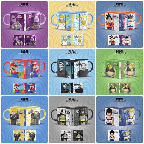 15 Artes para Caneca Dia dos Pais Com Café e Sem Café Arquivo em Jpg 