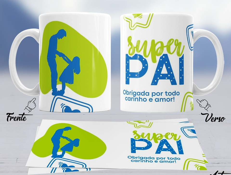10 Artes para Caneca Dia dos Pais Arquivo em Jpg 6