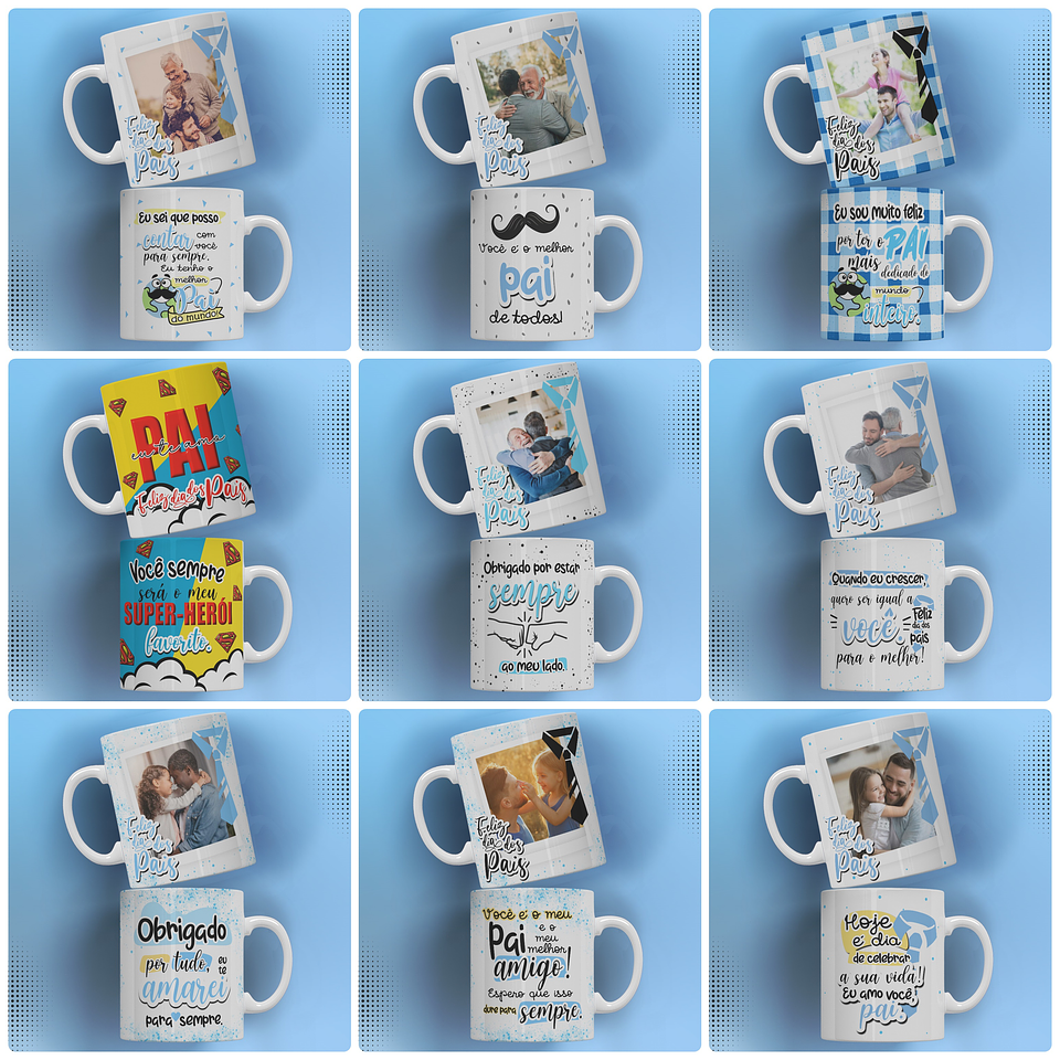 20 Artes para Caneca Dia dos Pais Arquivo Editável 2