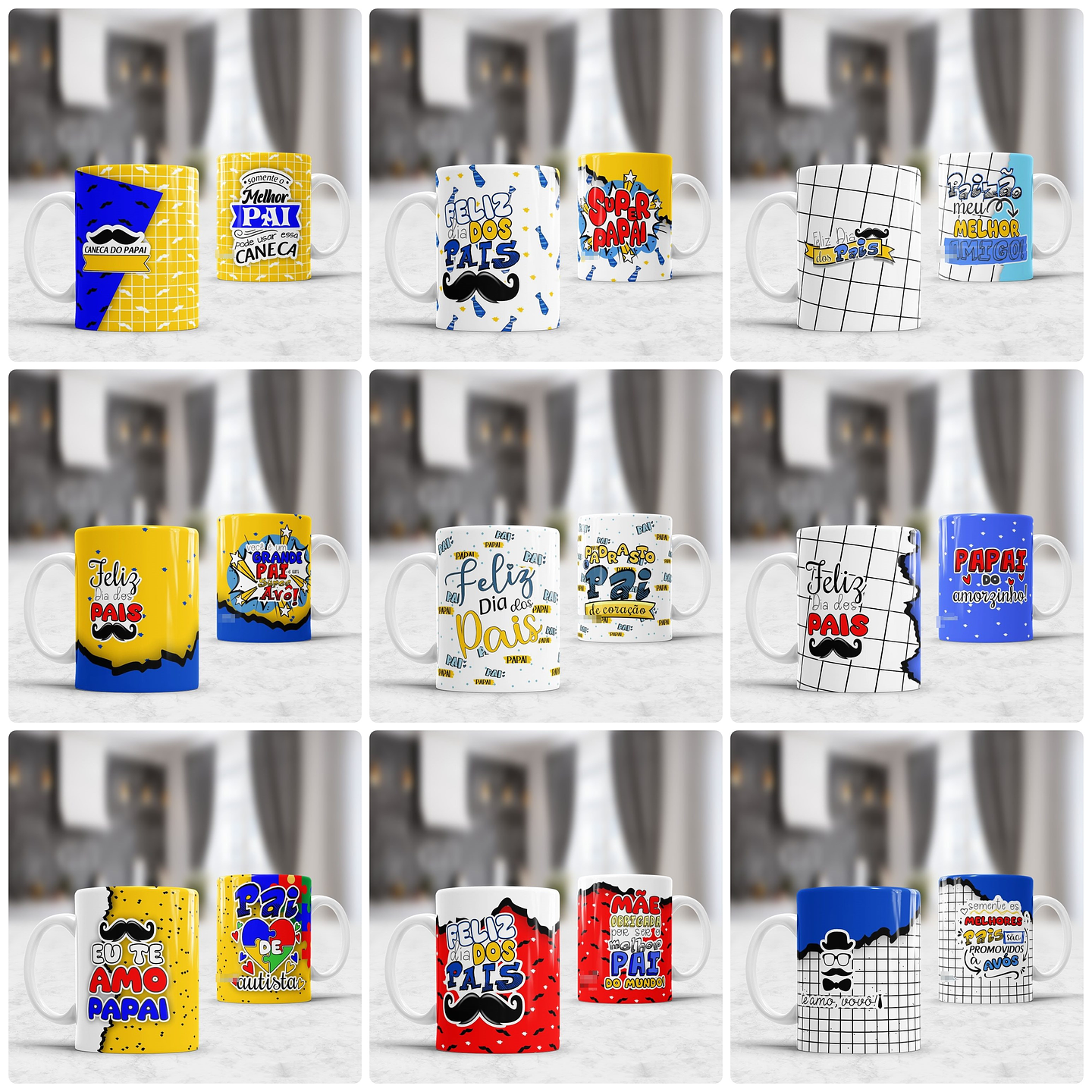 42 Artes para Caneca Camisa e Almofada Dia dos Pais Arquivo Editável 5