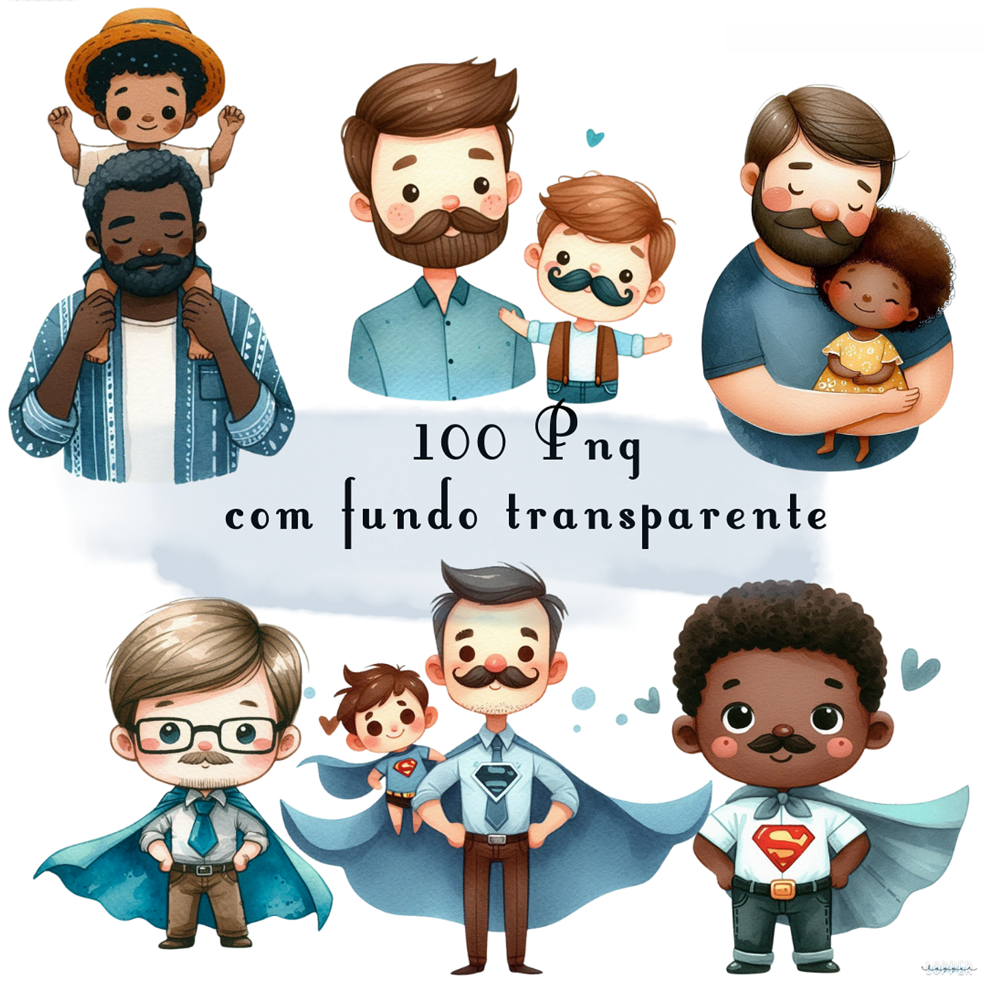 Combo 4 em 1 Kit Digital Dia dos Pais Lançamento em Png 4