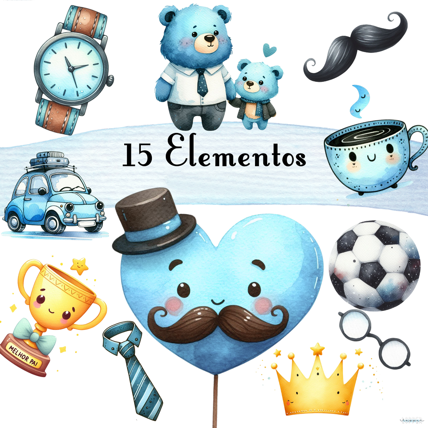 Combo 4 em 1 Kit Digital Dia dos Pais Lançamento em Png 5