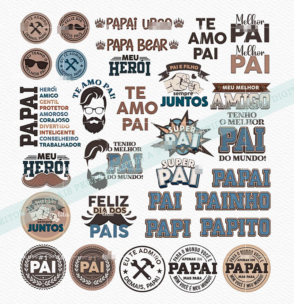 Combo 4 em 1 Kit Digital Dia dos Pais Lançamento em Png 10