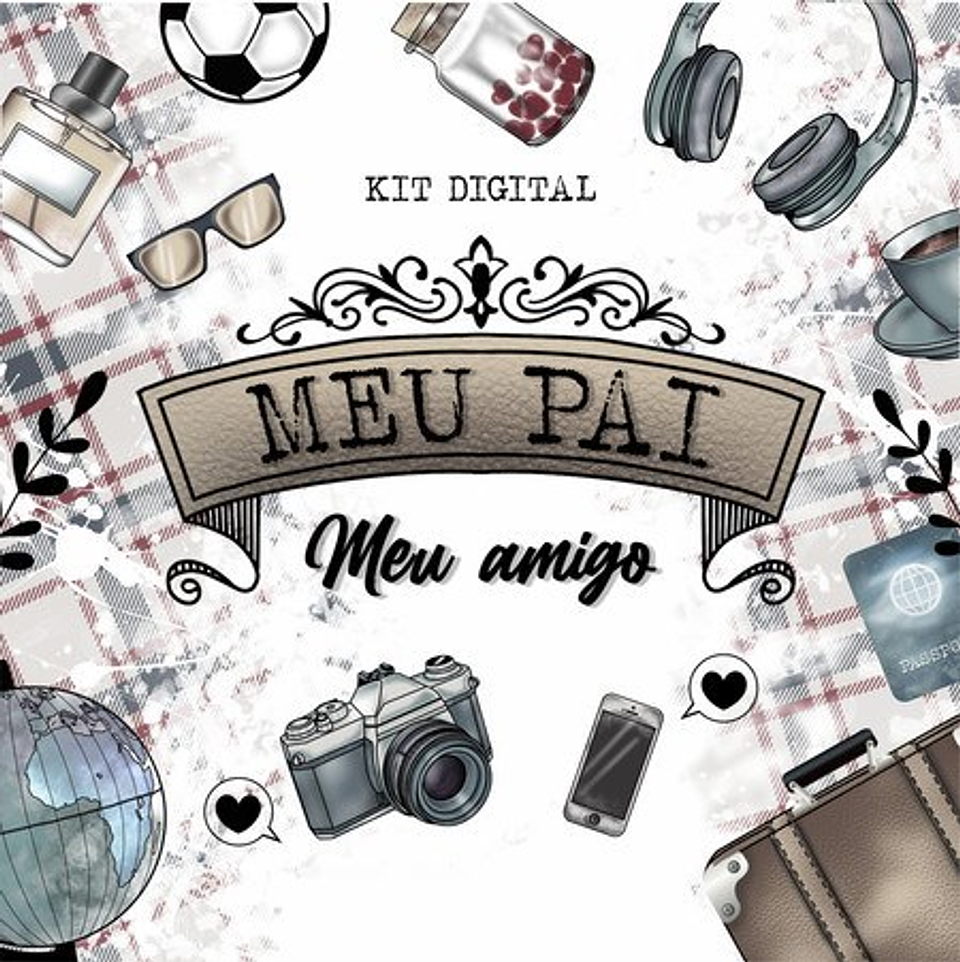 Combo 4 em 1 Kit Digital Dia dos Pais Lançamento em Png 13