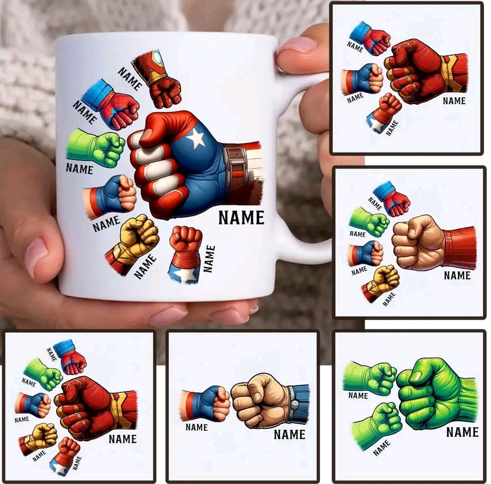 Kit Digital Dia dos Pais Mãozinhas Super Herois e outras em Png  2