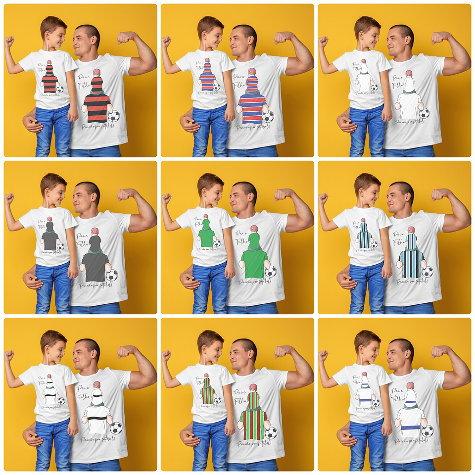 23 Artes para Camisa Dia dos Pais Pai e Filho Arquivo Editável 1