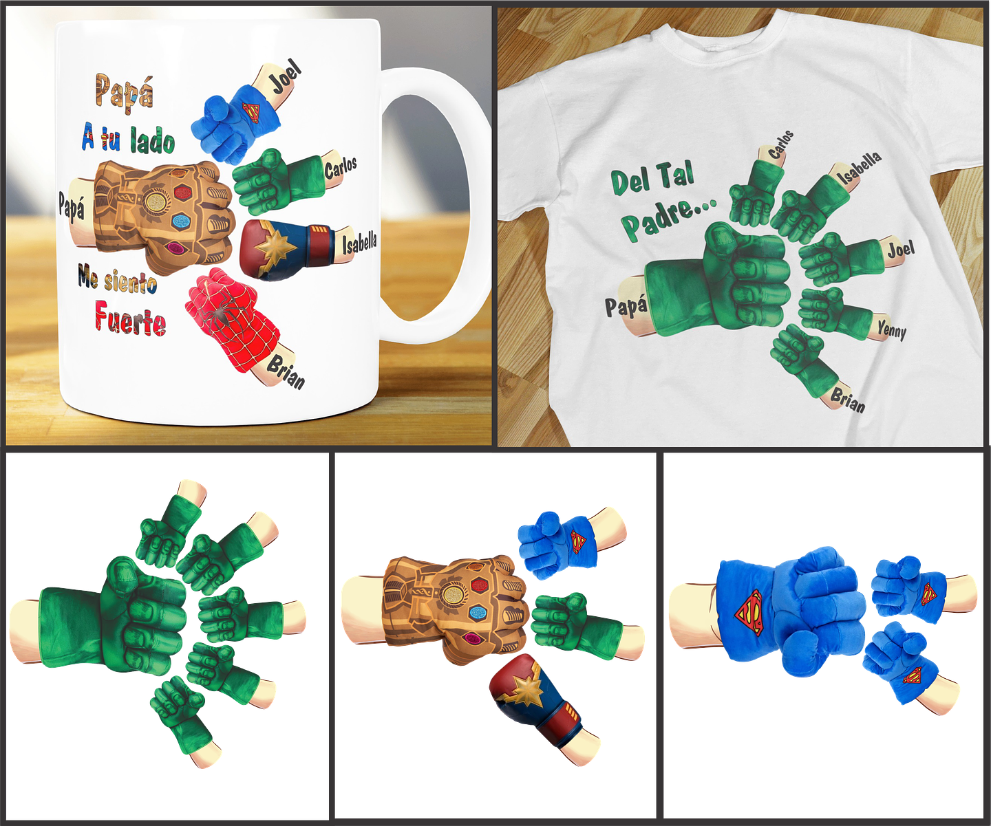 Kit Digital Dia dos Pais Mãozinhas Super Herois e outras em Png  3