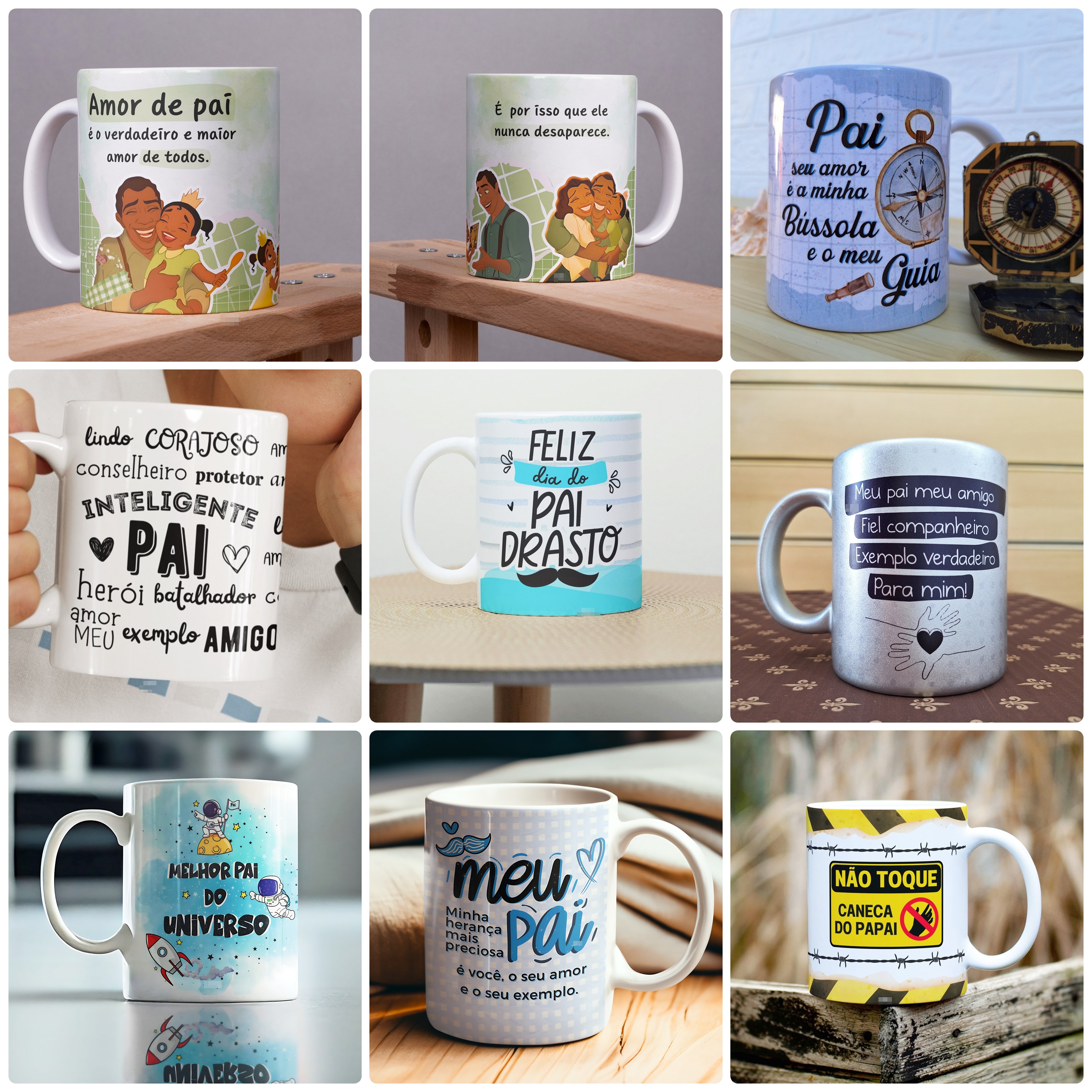 32 Artes para Caneca Dia dos Pais Frases Arquivo em Jpg