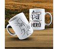 4 Artes para Caneca Dia dos Pais Mãos Herói Arquivo em Jpg