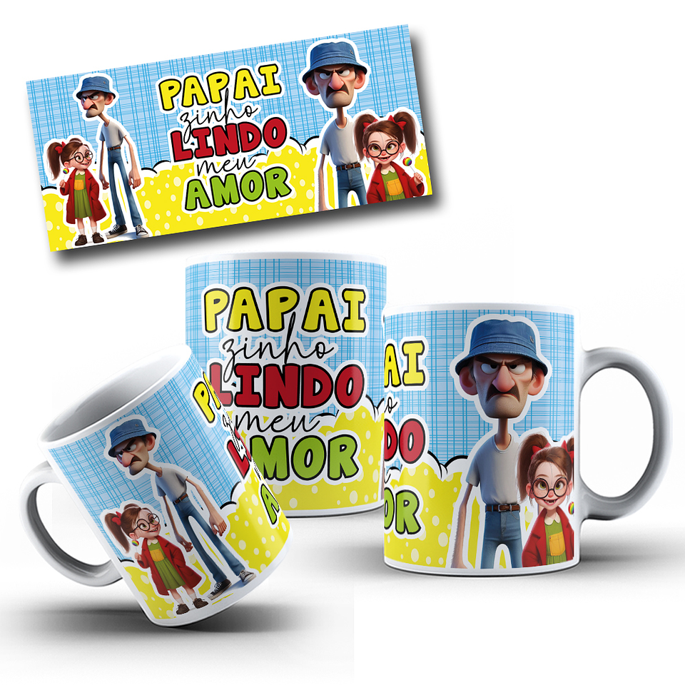 7 Artes para Caneca Dia dos Pais Seu Madruga e Chiquinha Arquivo em Jpg  4