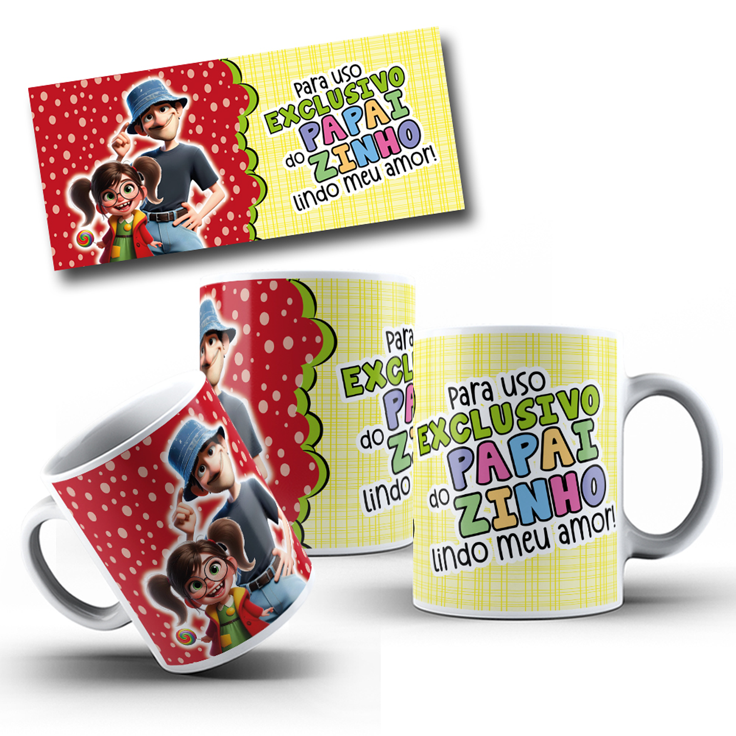 7 Artes para Caneca Dia dos Pais Seu Madruga e Chiquinha Arquivo em Jpg  5