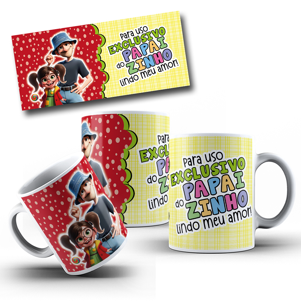 7 Artes para Caneca Dia dos Pais Seu Madruga e Chiquinha Arquivo em Jpg  5