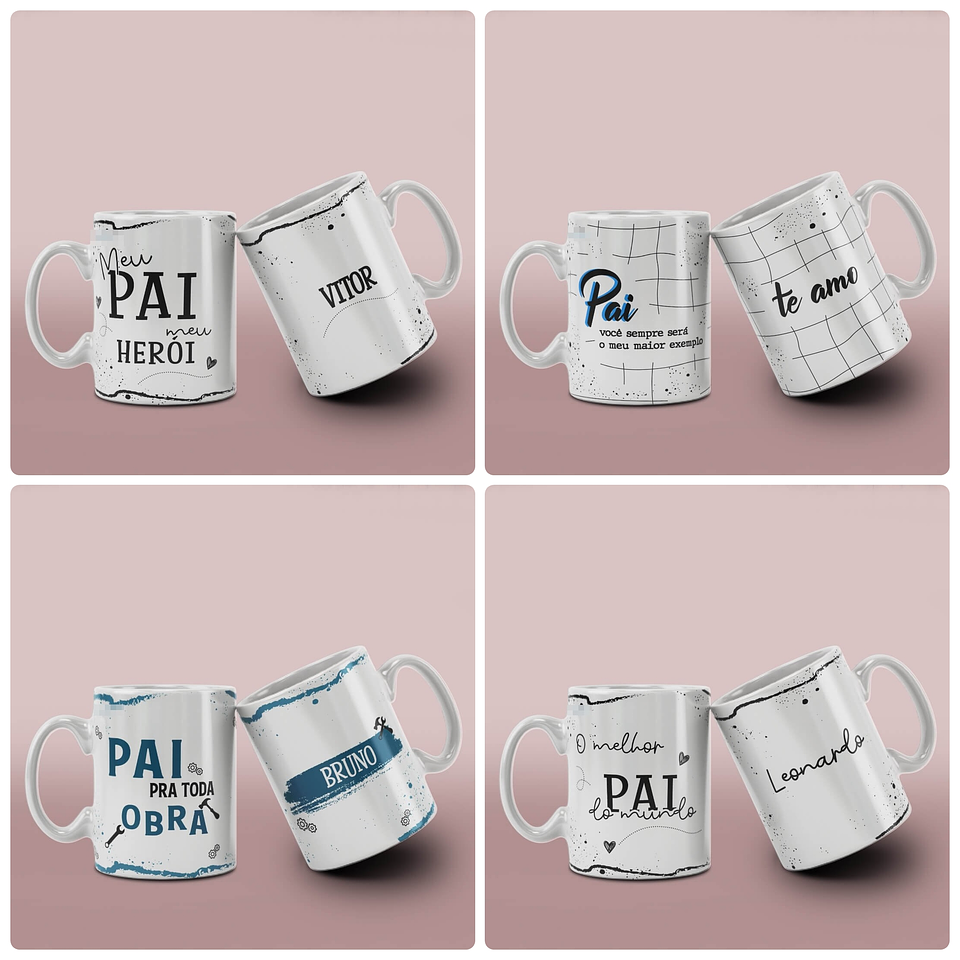 12 Artes para Caneca e Azulejo Dia dos Pais Arquivo em Png 2