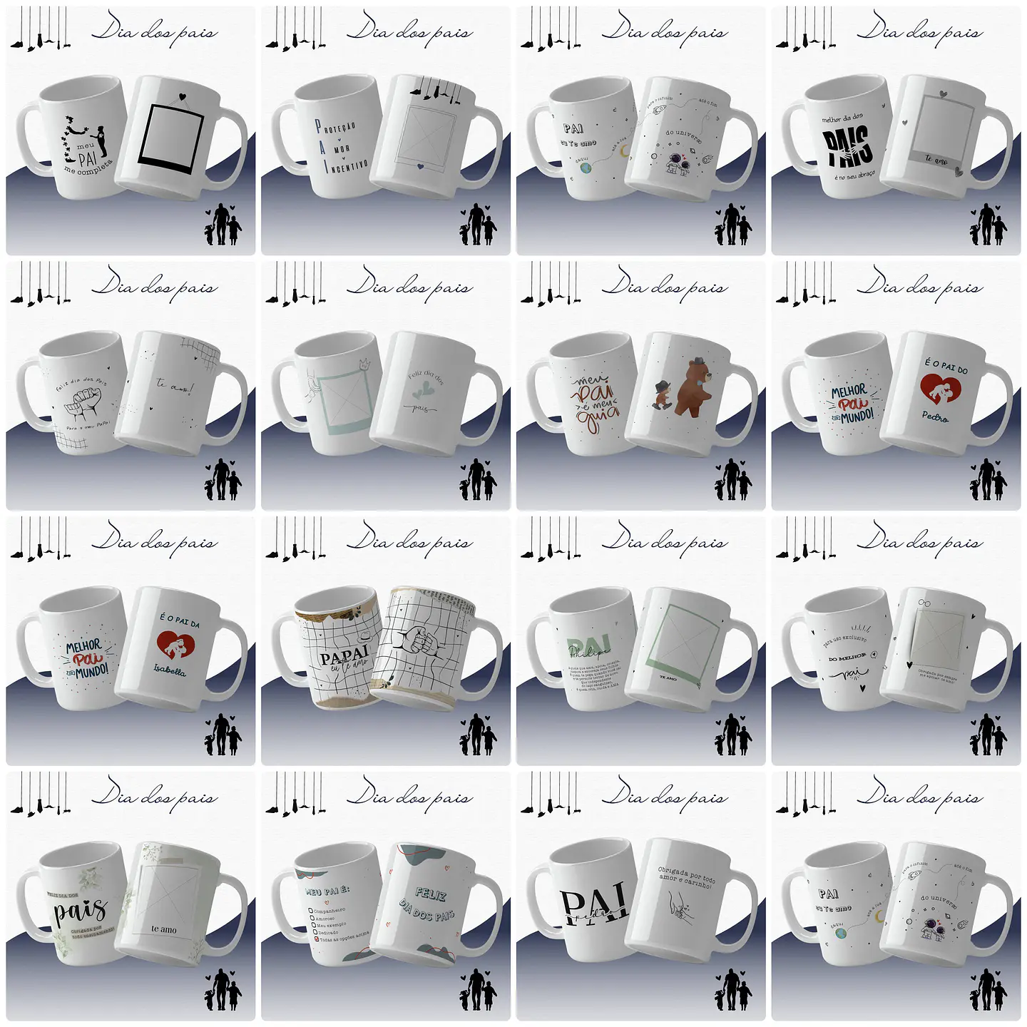 20 Artes para Caneca Dia dos Pais Arquivo Editável 2