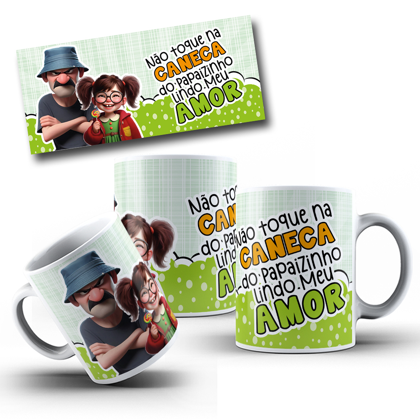 7 Artes para Caneca Dia dos Pais Seu Madruga e Chiquinha Arquivo em Jpg  6