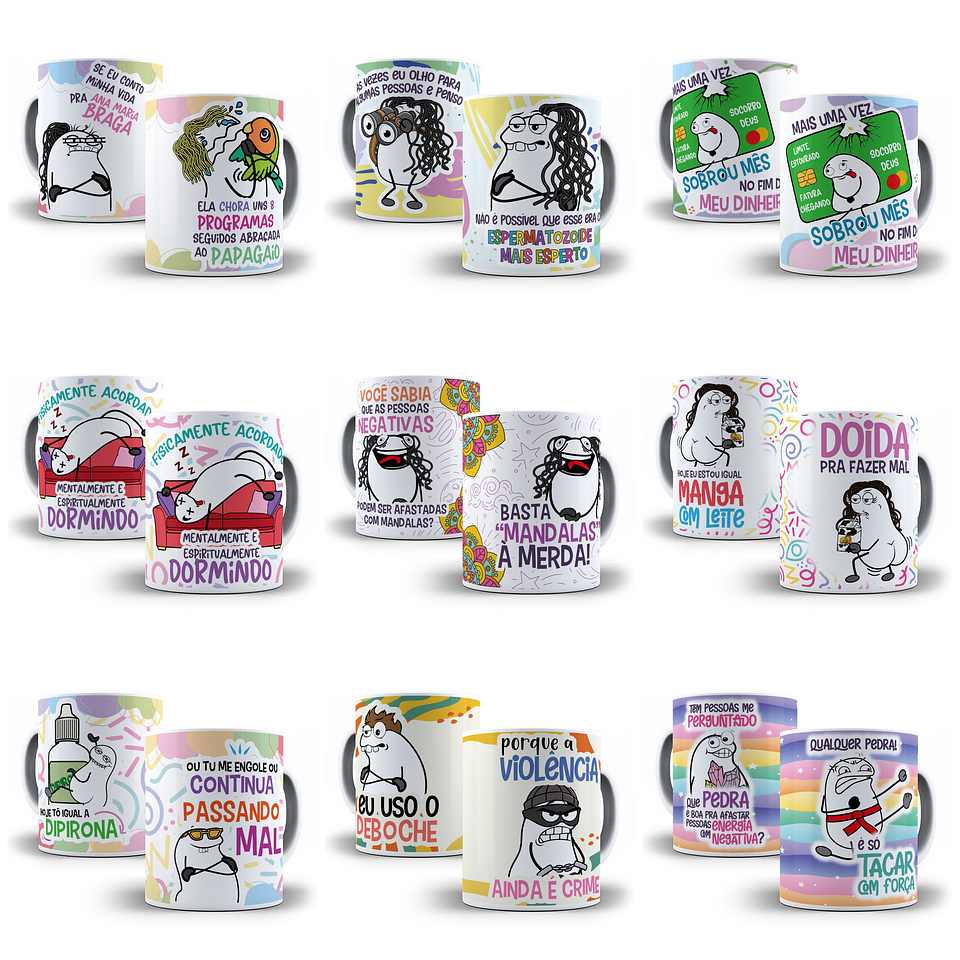 18 Artes para Caneca Frases Engraçadas Flork Arquivo em Jpg 2
