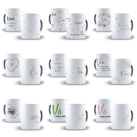 20 Artes para Caneca Dia dos Avós  Arquivo Editável