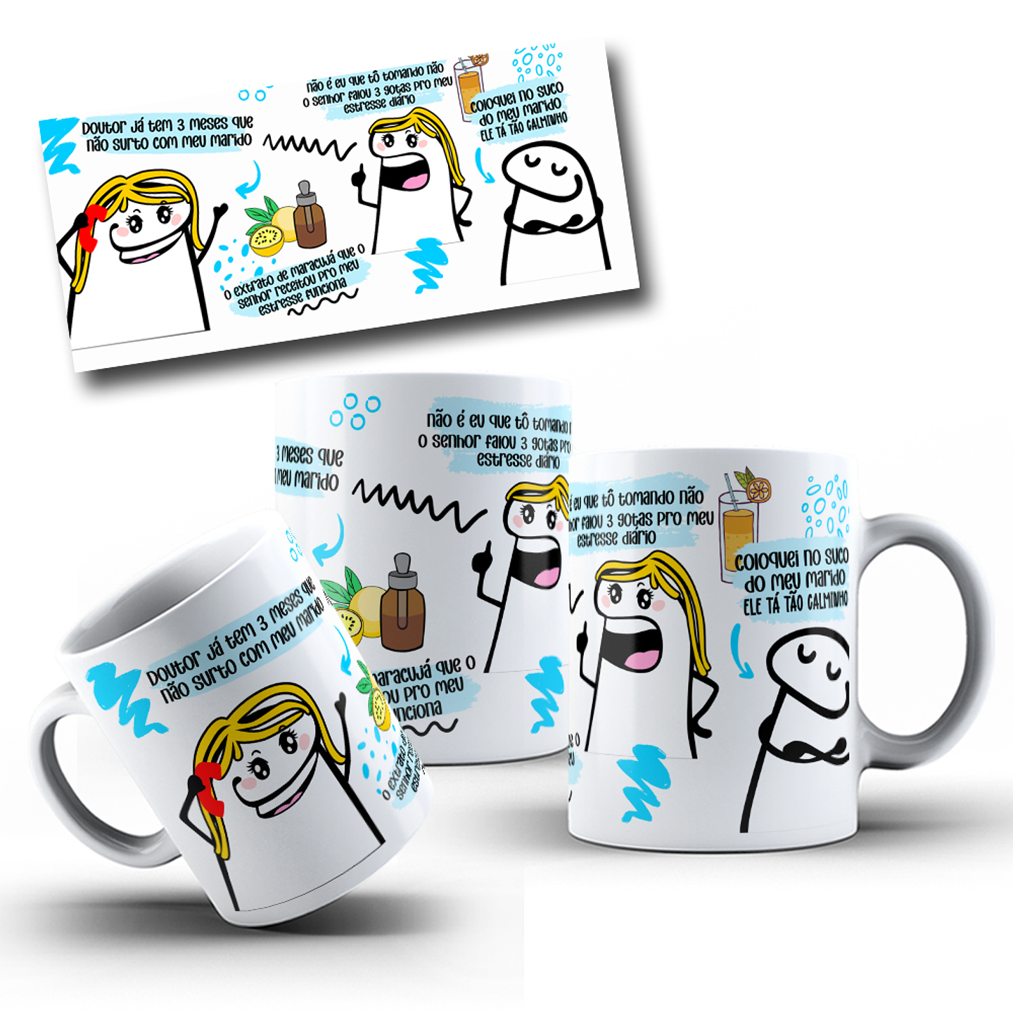 Arte Caneca Flork Maracujá Doutor ja tem tres meses que não surto com meu marido Arquivo em Jpg  1