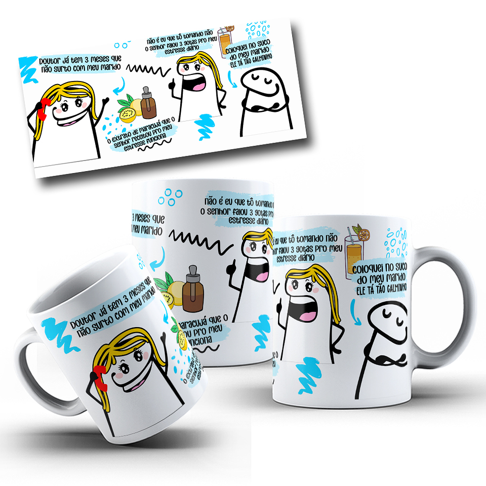 Arte Caneca Flork Maracujá Doutor ja tem tres meses que não surto com meu marido Arquivo em Jpg  1