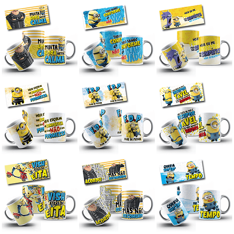 20 Artes para Caneca Minions Sincero Arquivo em Jpg