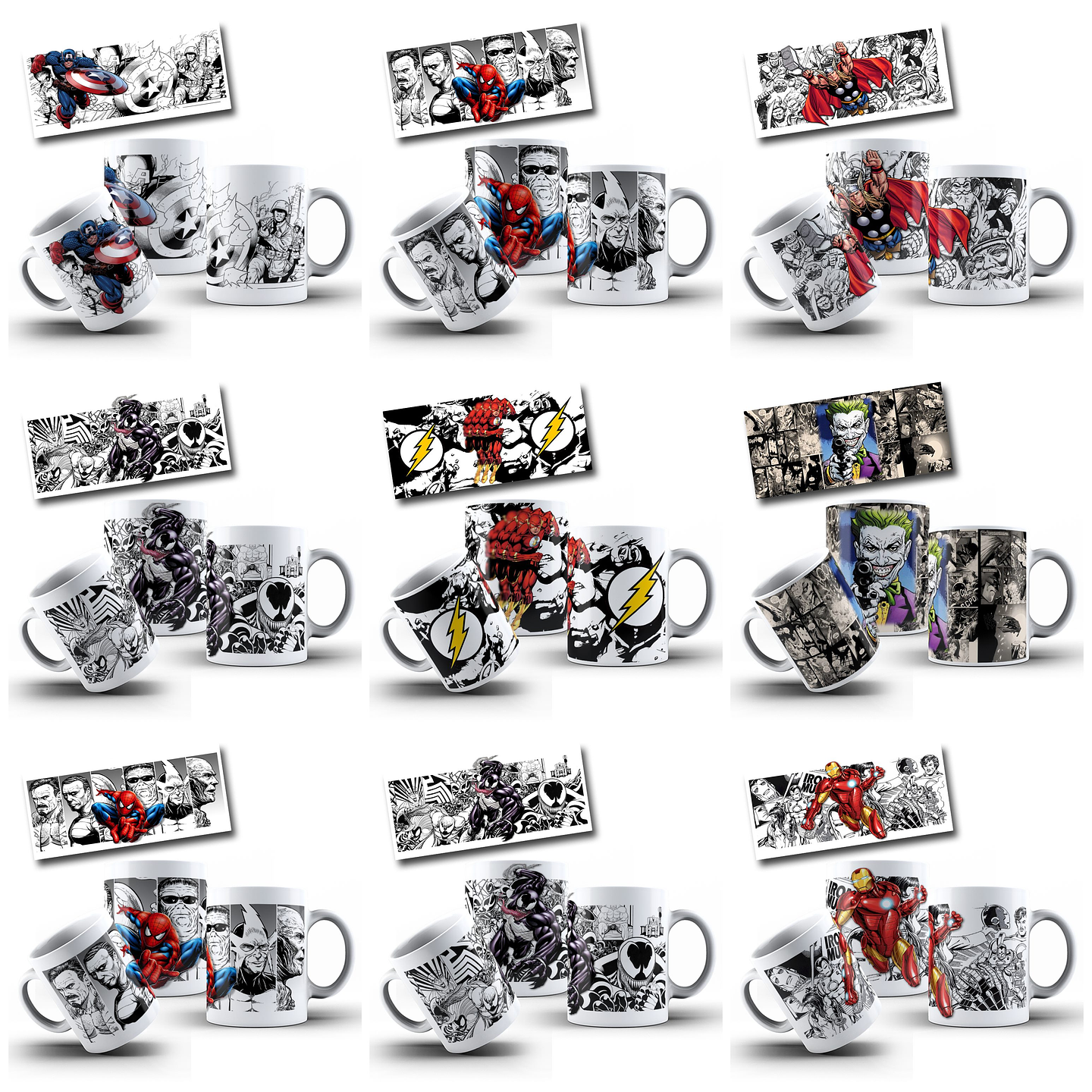 22 Artes para Caneca Super Herois Filmes Arquivo Editável  1