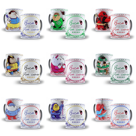 23 Artes para Caneca Fofinhos Boca Feita pra comer Arquivo Editável 