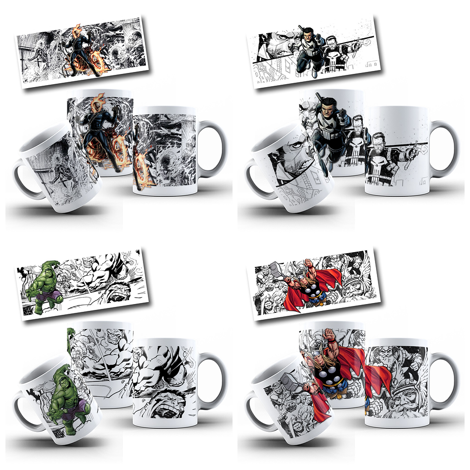 22 Artes para Caneca Super Herois Filmes Arquivo Editável  3
