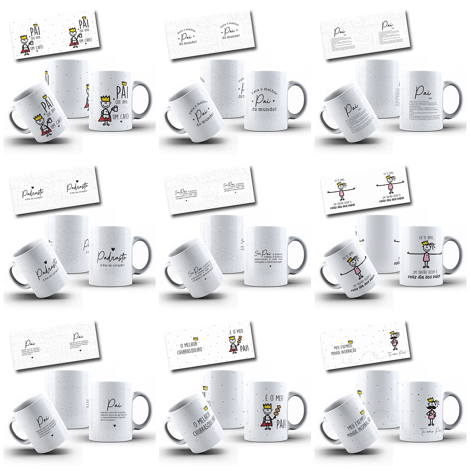 30 Artes para Caneca Dia dos Pais Arquivo em Png 11