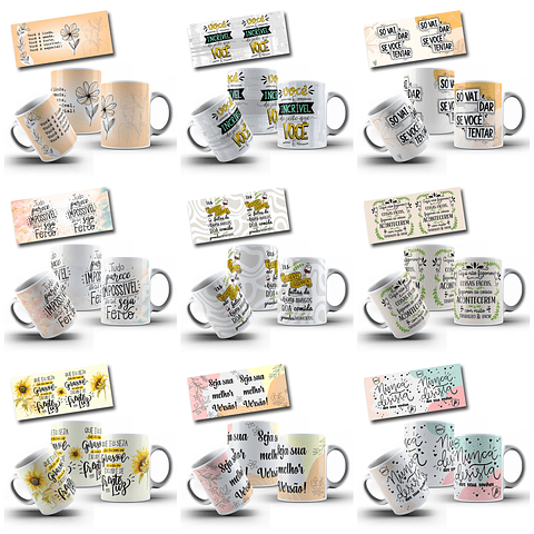 63 Artes para Caneca Frases Motivacionais Arquivo em Jpg 