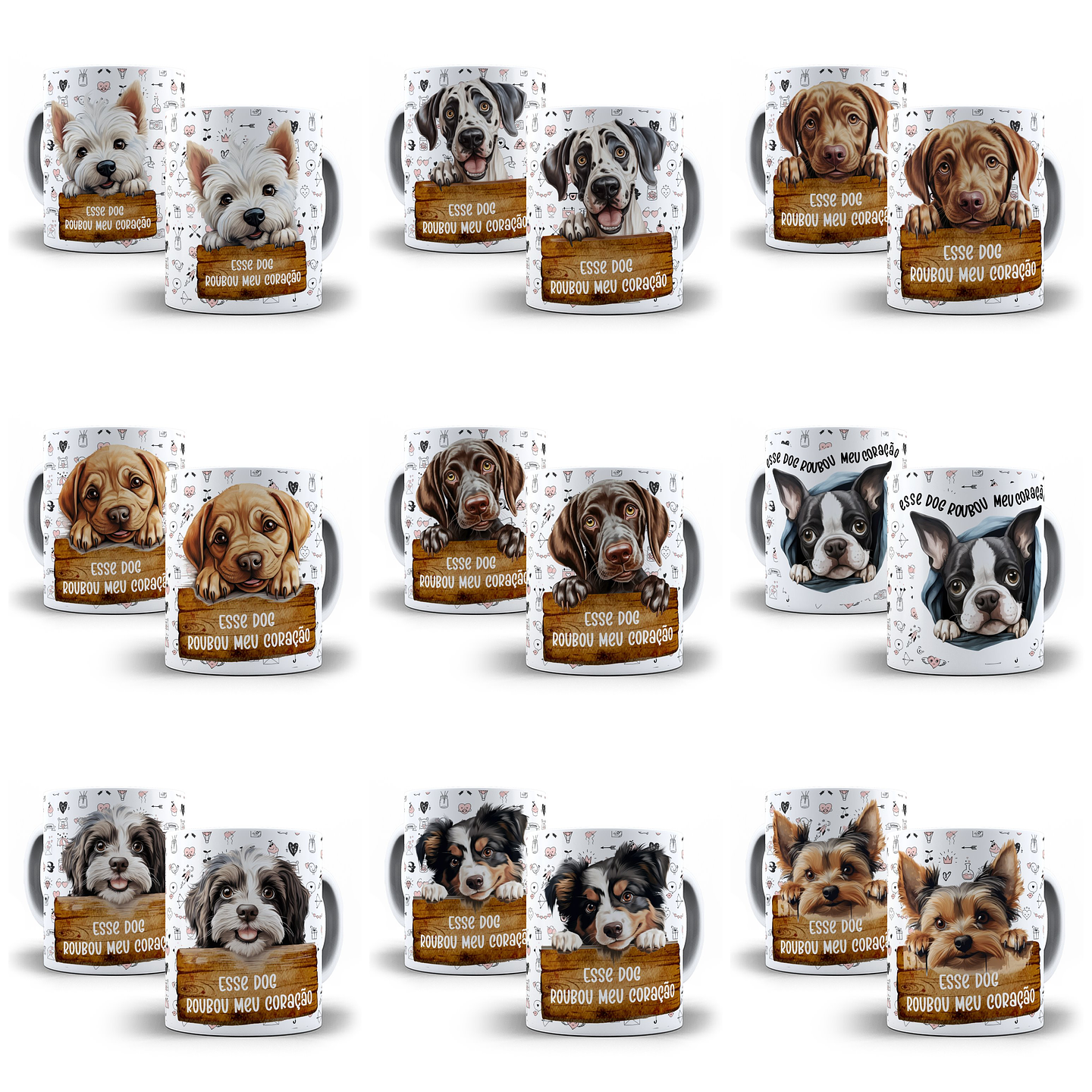 48 Artes para Caneca Pets Cachorros Animais Arquivo em Jpg 2