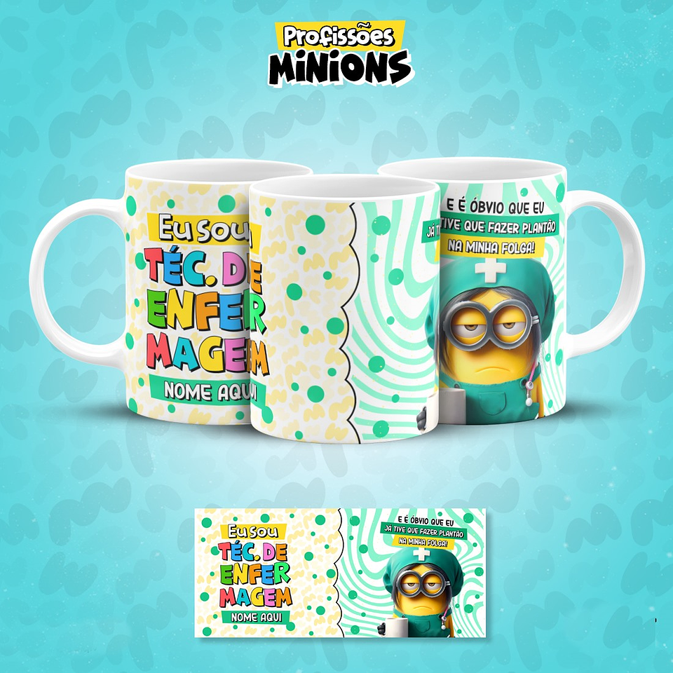 38 Artes para Caneca Minions Profissões Arquivo em Jpg   6
