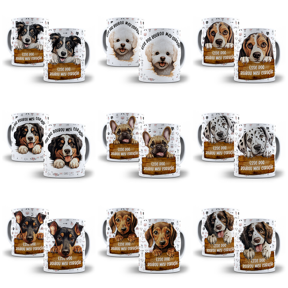 48 Artes para Caneca Pets Cachorros Animais Arquivo em Jpg 4