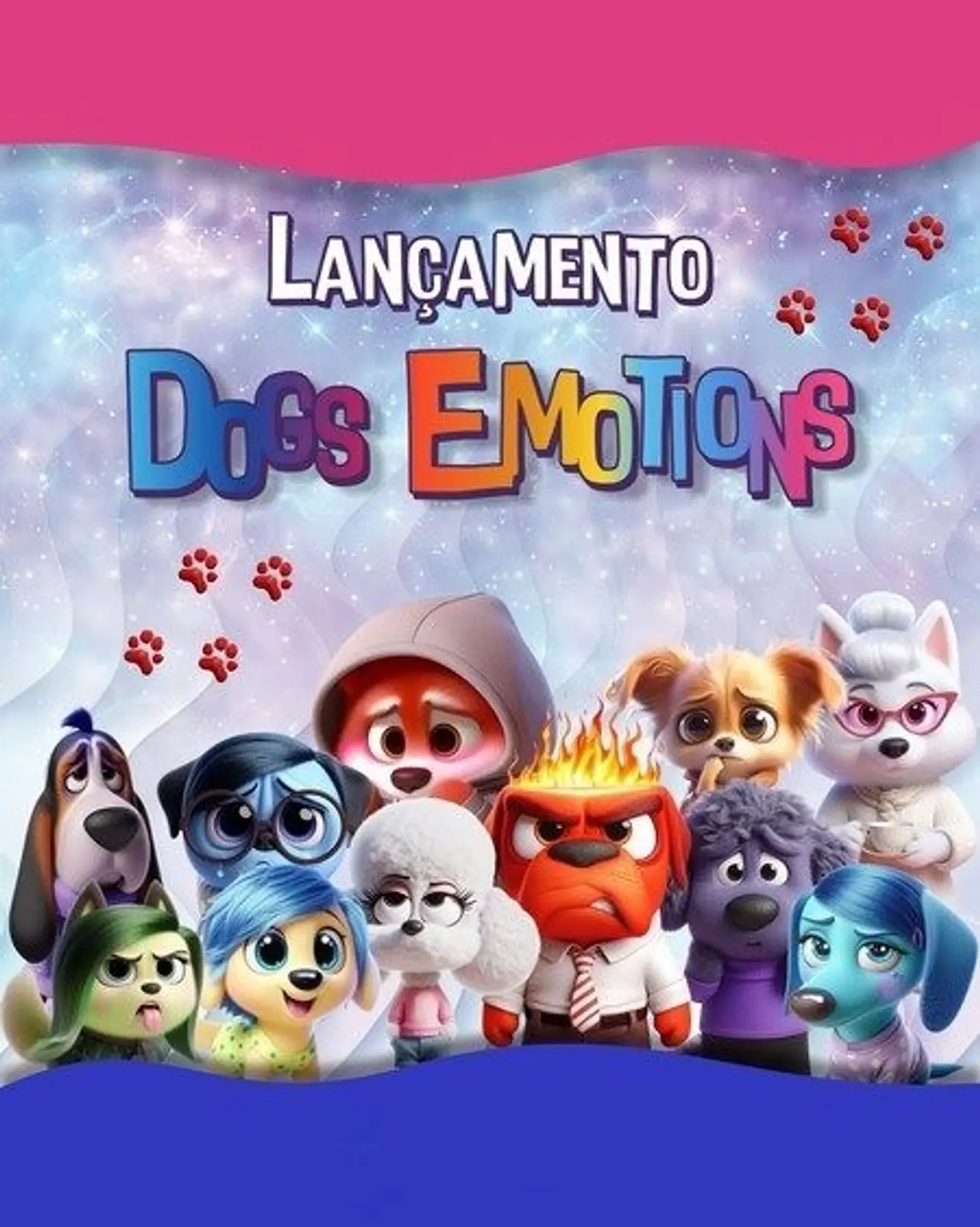 Kit Digital Divertidamente Dogs e Gatinhos Animais Emoções Arquivos em Png 1