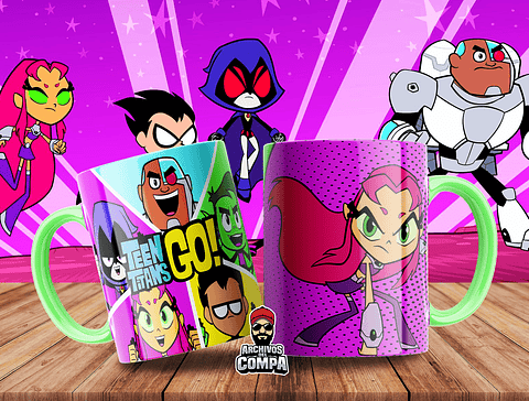 9 Artes para Caneca Jovens Titãs Arquivo Editável