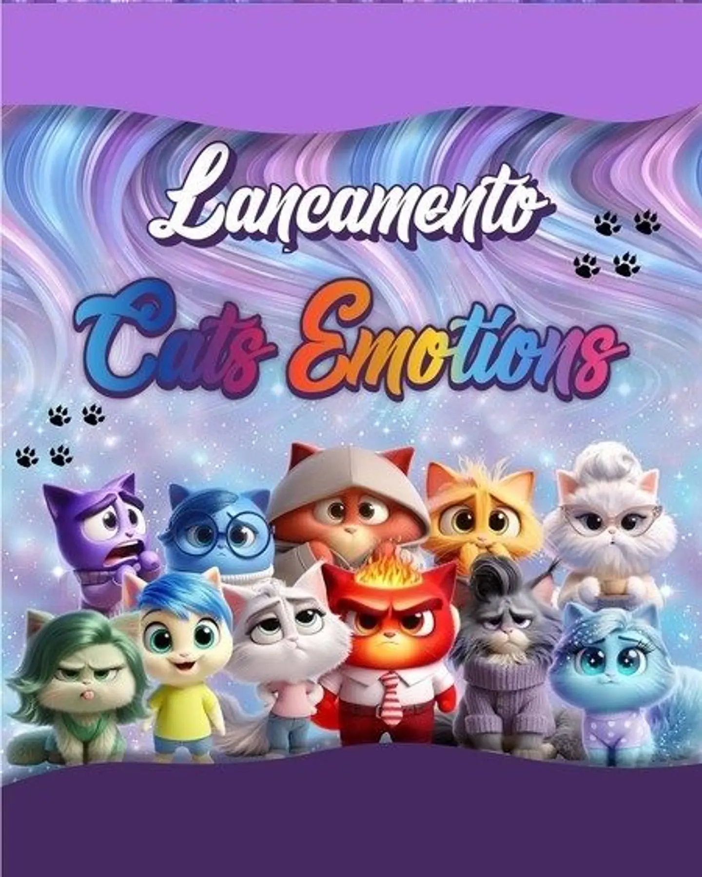 Kit Digital Divertidamente Dogs e Gatinhos Animais Emoções Arquivos em Png 2