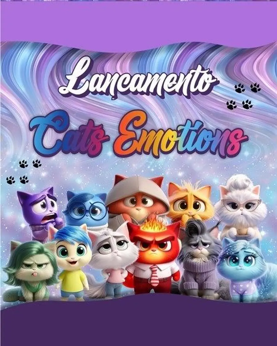 Kit Digital Divertidamente Dogs e Gatinhos Animais Emoções Arquivos em Png 2