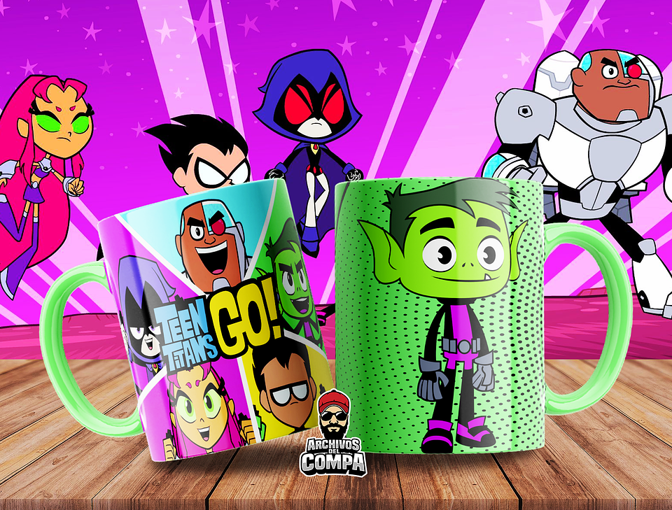 9 Artes para Caneca Jovens Titãs Arquivo Editável 2