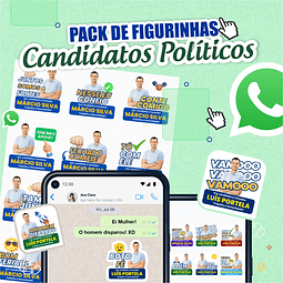 Pack de Figurinhas para Candidatos Políticos Editáveis Canva 