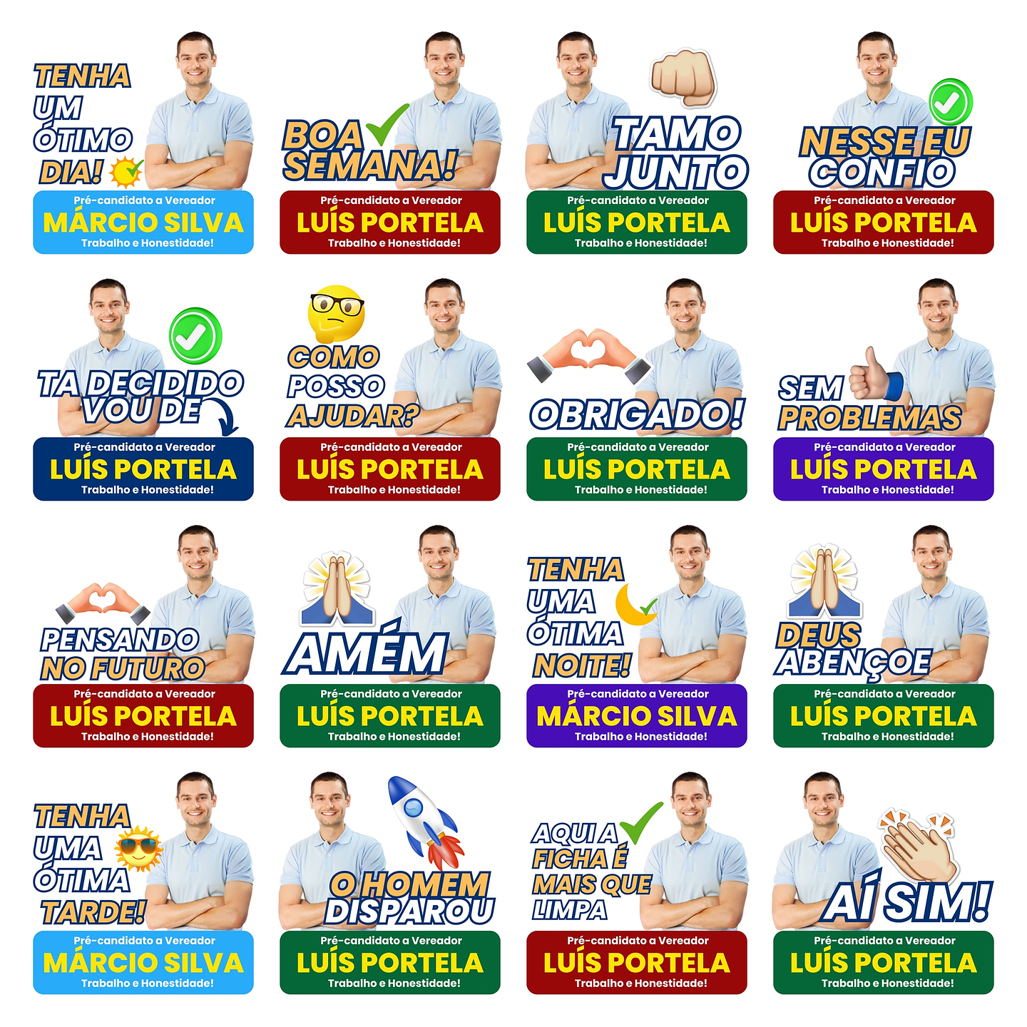 Pack de Figurinhas para Candidatos Políticos Editáveis Canva  2